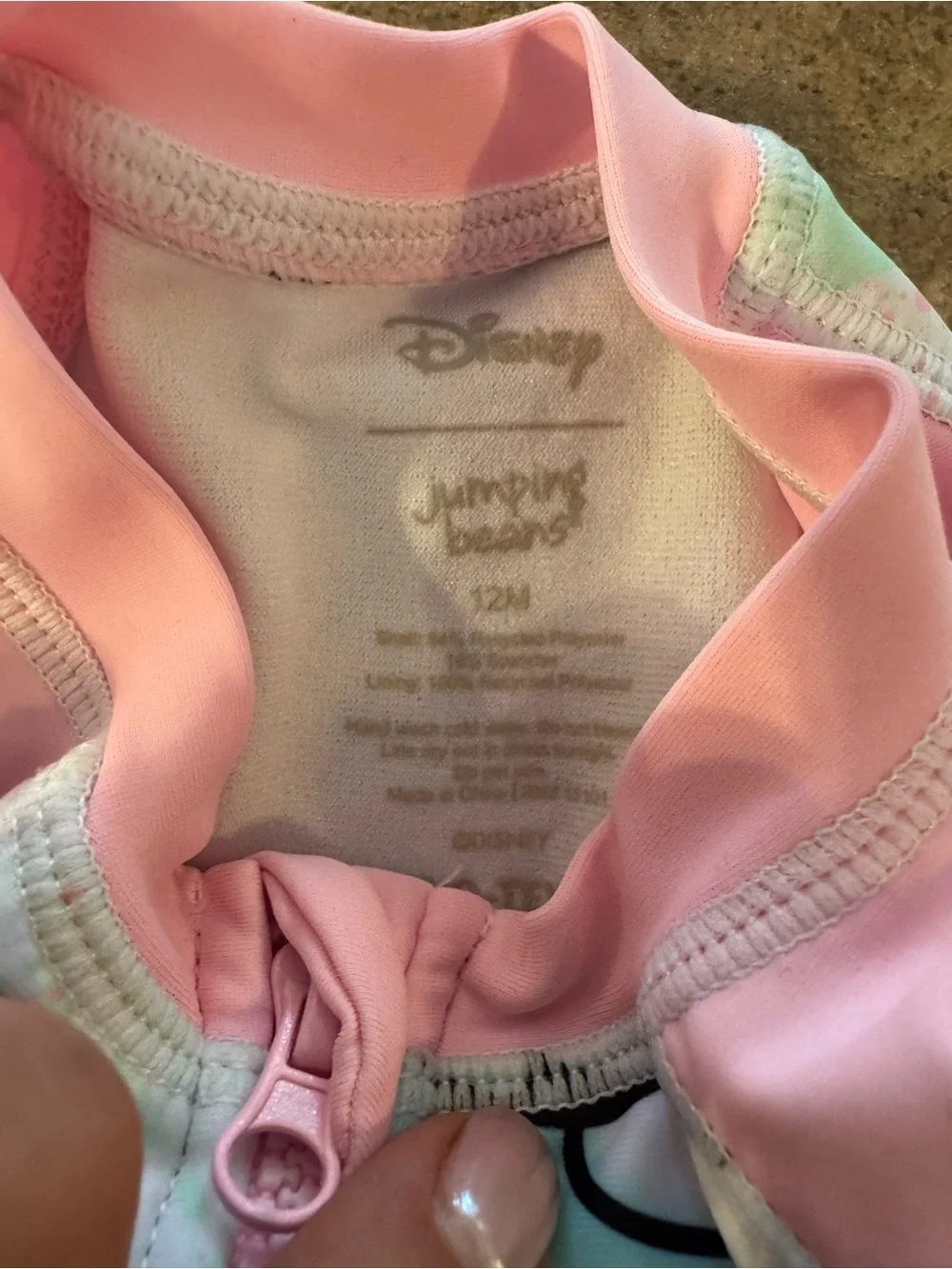 Jumping BeanDisney Minnie Mouse Pastel Tie-Dye One-Piece Swimsuit 12M